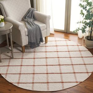 Safavieh Montauk Handwoven Area Rug - Sustainable Indian Craftsmanship For Timeless Elegance And Comfort Ivory ,Rust Recycled Cotton Mtk322p-6sq