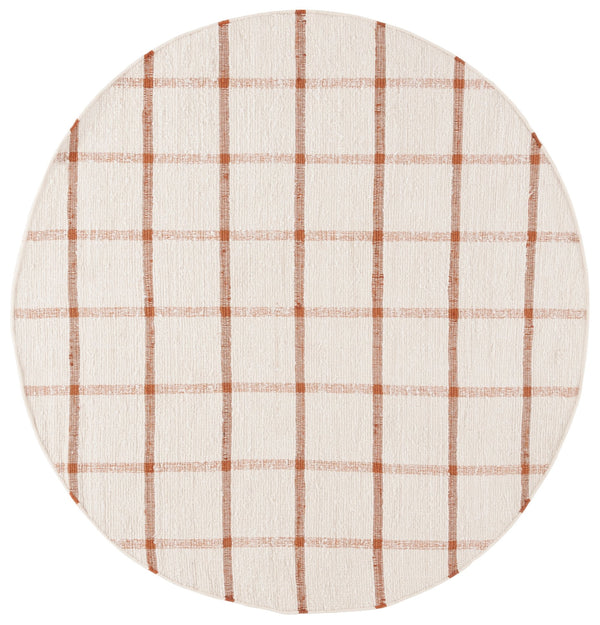 Safavieh Montauk Handwoven Area Rug - Sustainable Indian Craftsmanship For Timeless Elegance And Comfort Ivory ,Rust Recycled Cotton Mtk322p-6sq