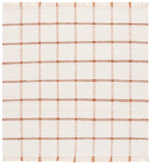 Safavieh Montauk Handwoven Area Rug - Sustainable Indian Craftsmanship For Timeless Elegance And Comfort Ivory ,Rust Recycled Cotton Mtk322p-6sq