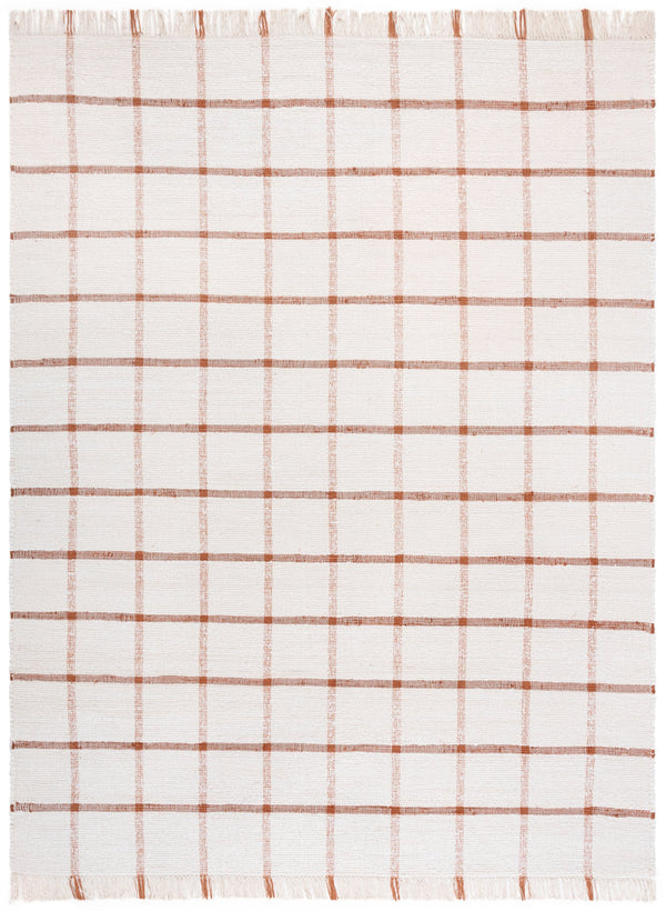 Safavieh Montauk Handwoven Area Rug - Sustainable Indian Craftsmanship For Timeless Elegance And Comfort Ivory ,Rust Recycled Cotton Mtk322p-6sq