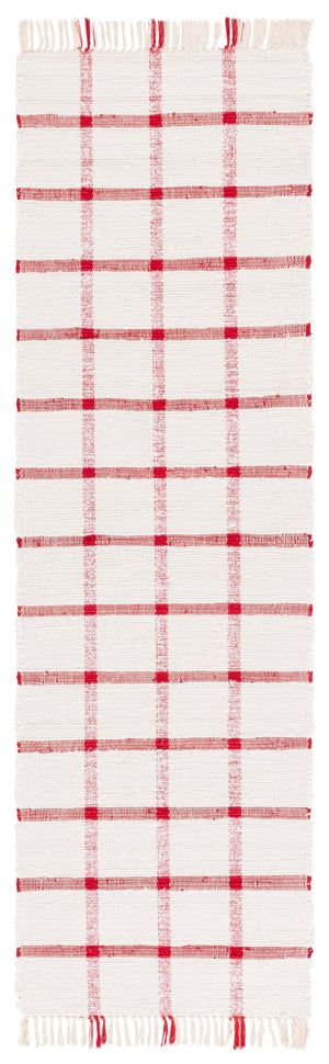 Safavieh Montauk Handwoven 9X12 Ivory & Red Recycled Cotton Rug — Sustainable Low-Profile Scandinavian Elegance MTK322Q-9