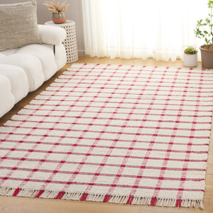 Safavieh Montauk Handwoven 9X12 Ivory & Red Recycled Cotton Rug — Sustainable Low-Profile Scandinavian Elegance MTK322Q-9