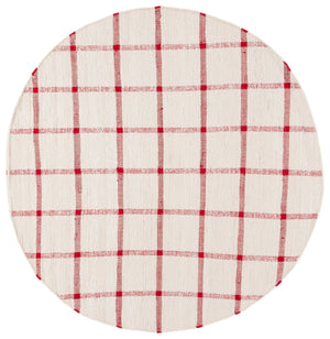 Safavieh Montauk Handwoven Area Rug - Sustainable Indian Craftsmanship For Timeless Elegance And Comfort Ivory ,Red Recycled Cotton Mtk322q-8