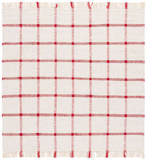 Safavieh Montauk Handwoven 9X12 Ivory & Red Recycled Cotton Rug — Sustainable Low-Profile Scandinavian Elegance MTK322Q-9