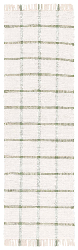 Safavieh Montauk Handwoven Recycled Cotton Rug In Ivory And Soft Green — Eco-Friendly Low-Profile Elegance 9'-0" x 12'-0" MTK322Y-9