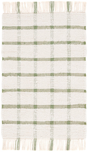 Safavieh Montauk Handwoven Recycled Cotton Rug In Ivory & Green — Low-Profile, Sustainable Accent For Modern Homes 2'-3" x 5'-0" MTK322Y-25