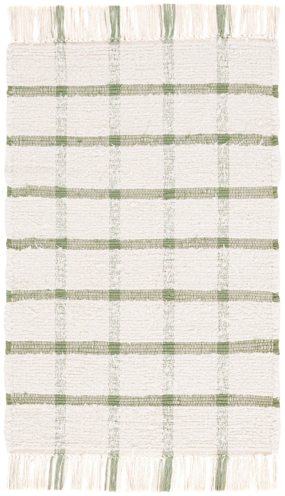 Safavieh Montauk Handwoven Recycled Cotton Rug In Ivory And Soft Green — Eco-Friendly Low-Profile Elegance 9'-0" x 12'-0" MTK322Y-9
