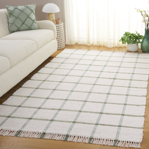 Safavieh Montauk Handwoven Recycled Cotton Rug In Ivory & Green — Low-Profile, Sustainable Accent For Modern Homes 2'-3" x 5'-0" MTK322Y-25