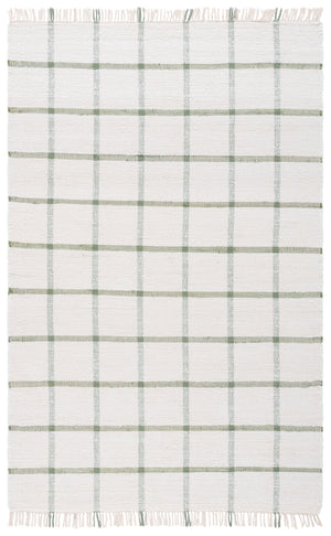 Safavieh Montauk Handwoven Recycled Cotton Rug In Ivory & Green — Low-Profile, Sustainable Accent For Modern Homes 2'-3" x 5'-0" MTK322Y-25