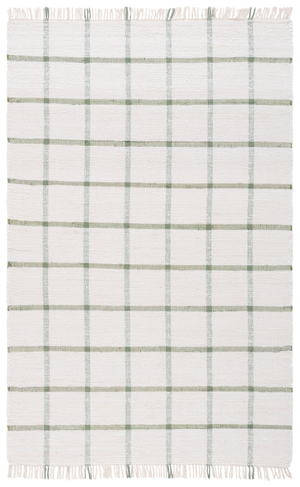 Safavieh Montauk Handwoven Recycled Cotton Rug In Ivory And Soft Green — Eco-Friendly Low-Profile Elegance 9'-0" x 12'-0" MTK322Y-9
