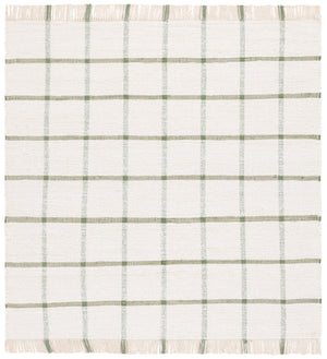 Safavieh Montauk Handwoven Recycled Cotton Rug In Ivory & Green — Low-Profile, Sustainable Accent For Modern Homes 2'-3" x 5'-0" MTK322Y-25
