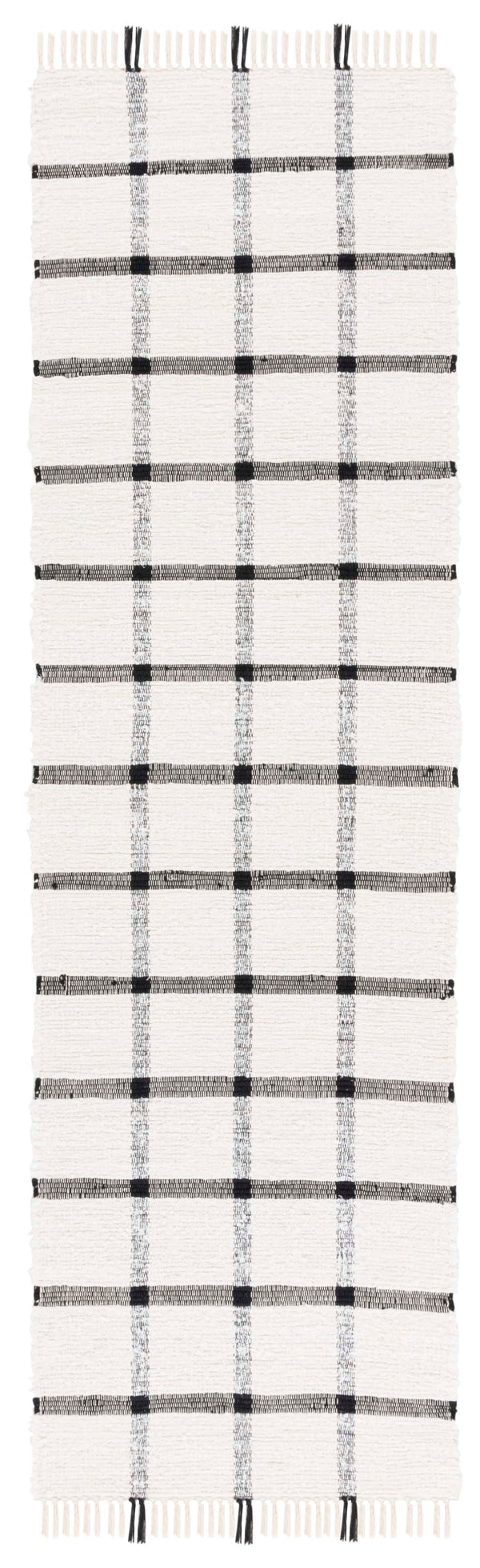 Safavieh Montauk Handwoven Area Rug - Sustainable Indian Craftsmanship For Timeless Elegance And Comfort Ivory ,Black Recycled Cotton Mtk322z-28