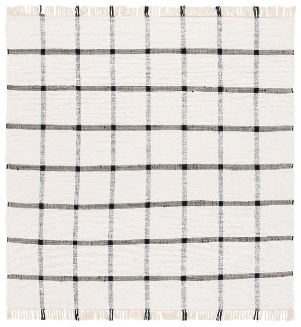 Safavieh Montauk Handwoven Area Rug - Sustainable Indian Craftsmanship For Timeless Elegance And Comfort Ivory ,Black Recycled Cotton Mtk322z-28