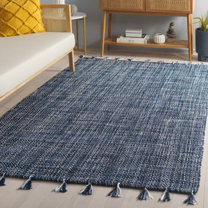 Safavieh Montauk 476b Area Rug - Timeless Elegance With Artisanal Tassels, Perfect For Any Home Decor Style Navy Cotton Mtk476n-6sq
