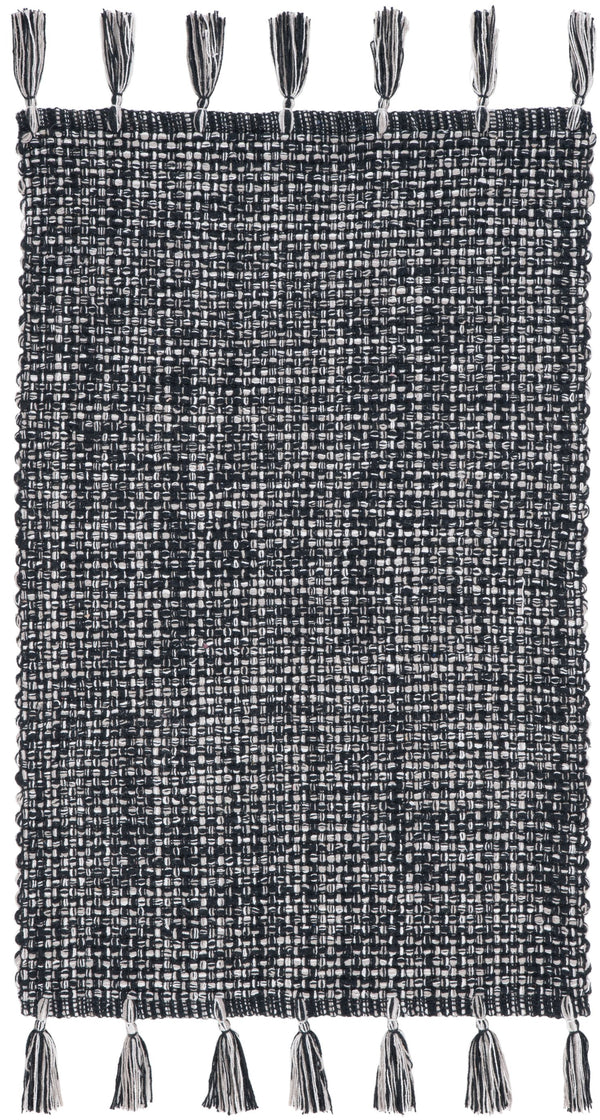 Safavieh Montauk 476b Area Rug - Timeless Elegance With Artisanal Tassels, Perfect For Any Home Decor Style Black Cotton Mtk476z-8