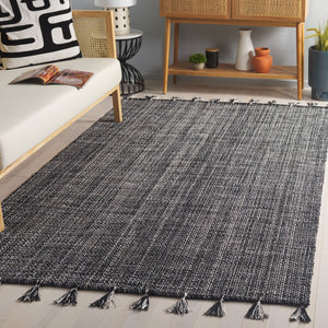 Safavieh Montauk 476b Area Rug - Timeless Elegance With Artisanal Tassels, Perfect For Any Home Decor Style Black Cotton Mtk476z-8
