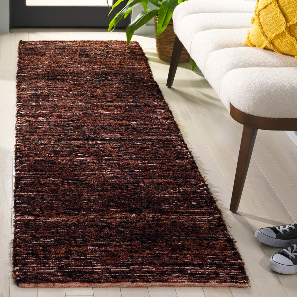 Safavieh Montauk Handwoven Area Rug - Artisan Crafted Cotton Beauty For Living Room, Bedroom, Or Office Decor Rust ,Black Cotton Mtk537p-3