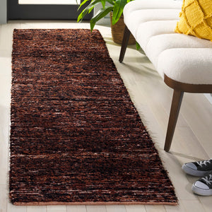Safavieh Montauk Handwoven Area Rug - Artisan Crafted Cotton Beauty For Living Room, Bedroom, Or Office Decor Rust ,Black Cotton Mtk537p-3