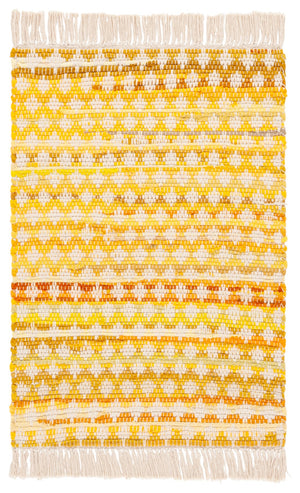 Safavieh Montauk Handwoven Cotton Area Rug - Elegant Yellow And Ivory Design For Stylish Home Decor Yellow ,Ivory Cotton Mtk538c-3