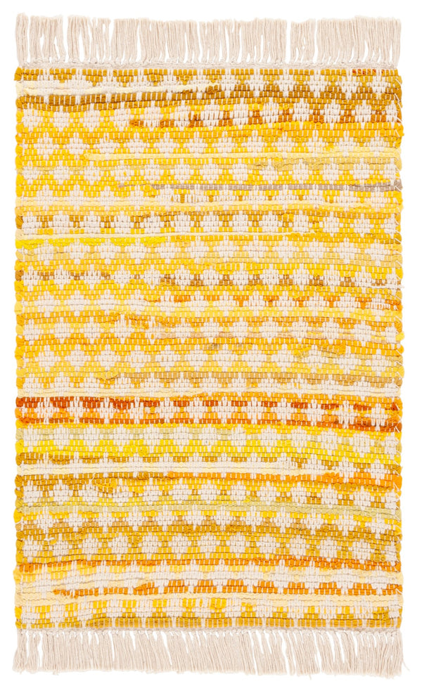 Safavieh Montauk Handwoven Cotton Area Rug - Elegant Yellow And Ivory Design For Stylish Home Decor Yellow ,Ivory Cotton Mtk538c-3