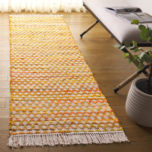 Safavieh Montauk Yellow And Ivory Handwoven Runner Rug – Elegant Cotton Decor For Your Living Space Yellow ,Ivory Cotton Mtk538c-28
