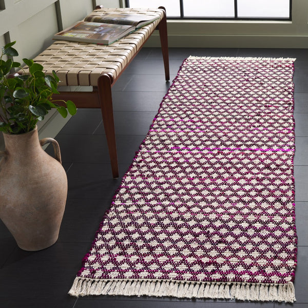 Safavieh Montauk Handwoven Cotton Area Rug - Elegant Yellow And Ivory Design For Stylish Home Decor Wine ,Ivory Cotton Mtk538s-3