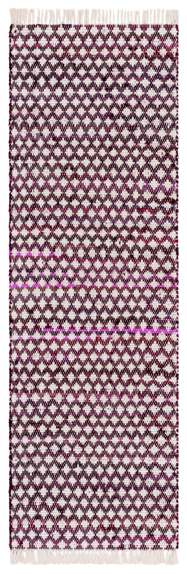 Safavieh Montauk Yellow And Ivory Handwoven Runner Rug – Elegant Cotton Decor For Your Living Space Wine ,Ivory Cotton Mtk538s-28