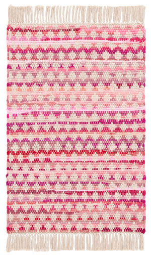 Safavieh Montauk Handwoven Cotton Area Rug - Elegant Yellow And Ivory Design For Stylish Home Decor Pink ,Ivory Cotton Mtk538u-6