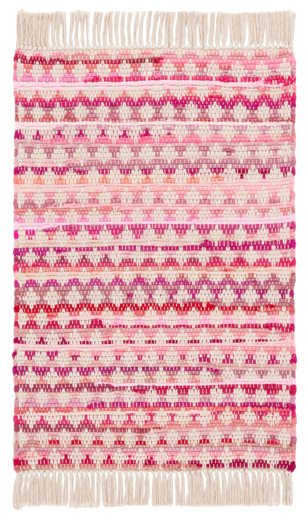 Safavieh Montauk Handwoven Cotton Area Rug - Elegant Yellow And Ivory Design For Stylish Home Decor Pink ,Ivory Cotton Mtk538u-6