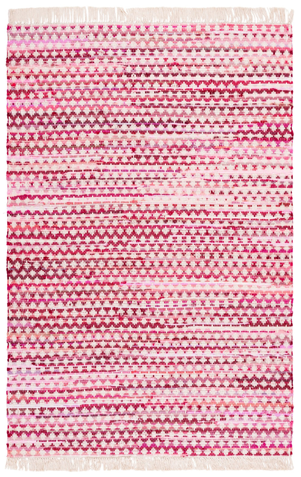 Safavieh Montauk Handwoven Cotton Area Rug - Elegant Yellow And Ivory Design For Stylish Home Decor Pink ,Ivory Cotton Mtk538u-6