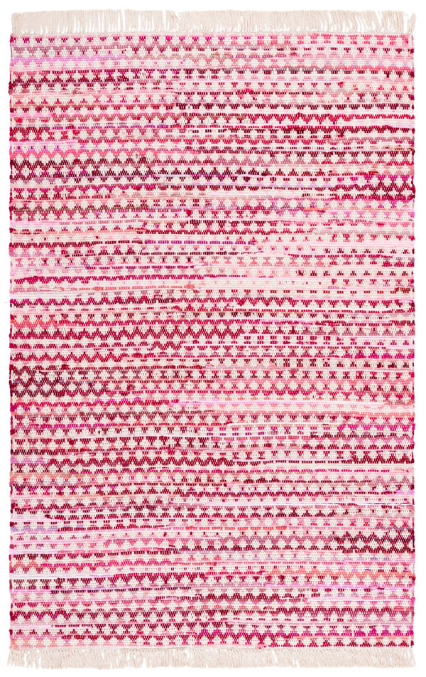 Safavieh Montauk Handwoven Cotton Area Rug - Elegant Yellow And Ivory Design For Stylish Home Decor Pink ,Ivory Cotton Mtk538u-6