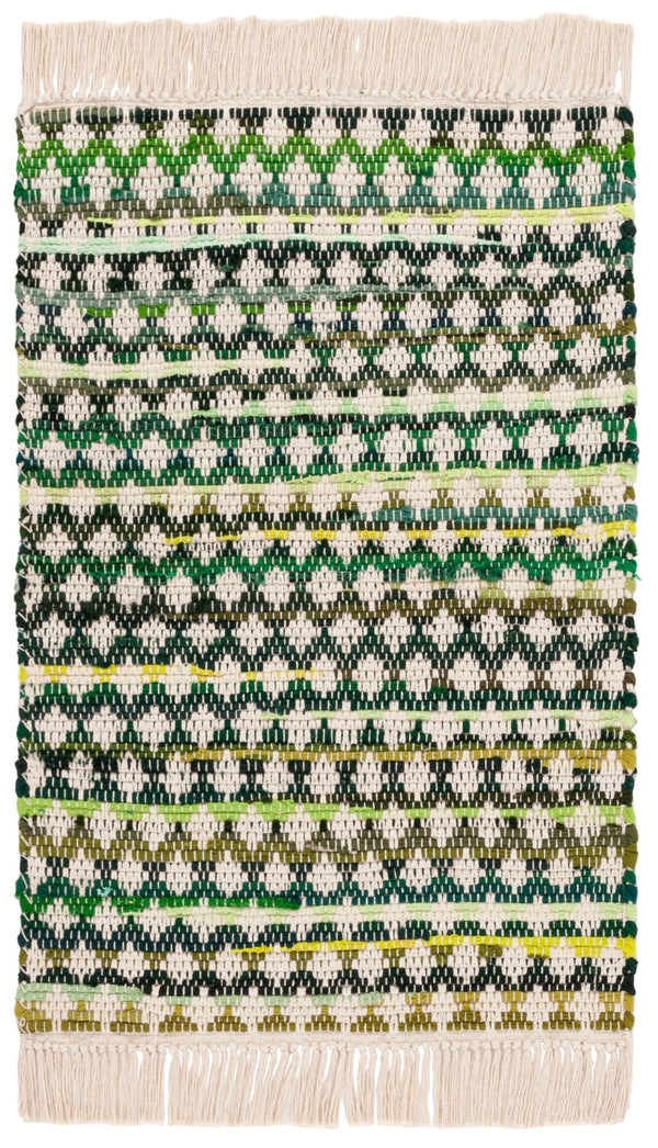 Safavieh Montauk Handwoven Cotton Area Rug - Elegant Yellow And Ivory Design For Stylish Home Decor Green ,Ivory Cotton Mtk538y-4