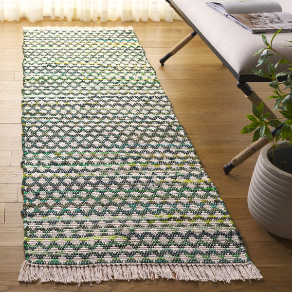 Safavieh Montauk Handwoven Cotton Area Rug - Elegant Yellow And Ivory Design For Stylish Home Decor Green ,Ivory Cotton Mtk538y-4
