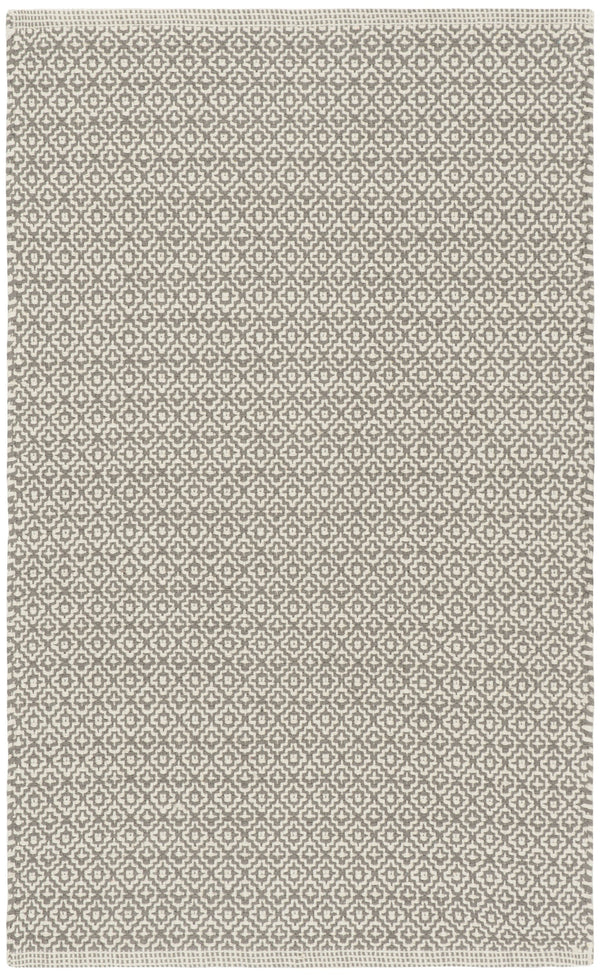 Safavieh Montauk Handwoven Cotton Ivory Grey Area Rug — Low-Profile, Durable Transitional Runner For High-Traffic Spaces 3'-0" x 5'-0" MTK717A-3
