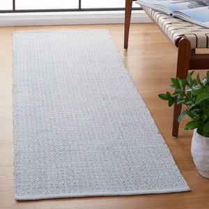 Safavieh Montauk Handwoven Cotton Accent Rug In Ivory And Light Blue — Low Pile, Transitional Minimalist Charm 2'-3" x 5'-0" MTK717B-25