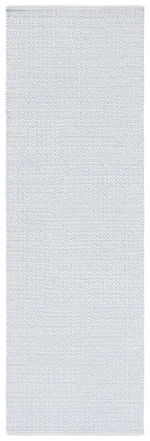 Safavieh Montauk Handwoven Cotton Accent Rug In Ivory And Light Blue — Low Pile, Transitional Minimalist Charm 2'-3" x 5'-0" MTK717B-25