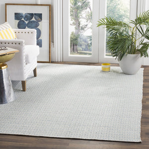Safavieh Montauk Hand-Woven Ivory And Light Blue Cotton Runner, Low-Profile 1/4" Pile For Hallways And Entryways 2'-3" x 11'-0" MTK717B-211