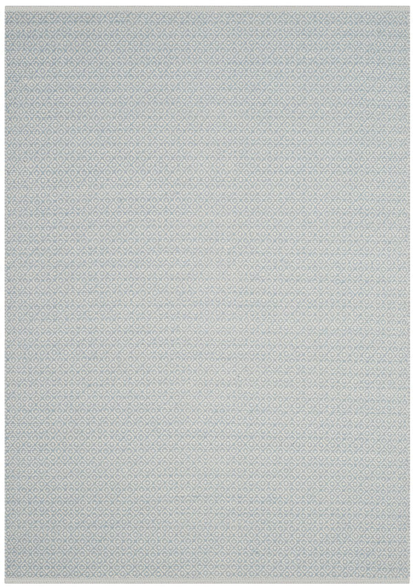 Safavieh Montauk Hand-Woven Cotton Round Rug Ivory & Light Blue – 4Ft Diameter, Low-Profile, Transitional Elegance 8'-0" x 8'-0" MTK717B-8R