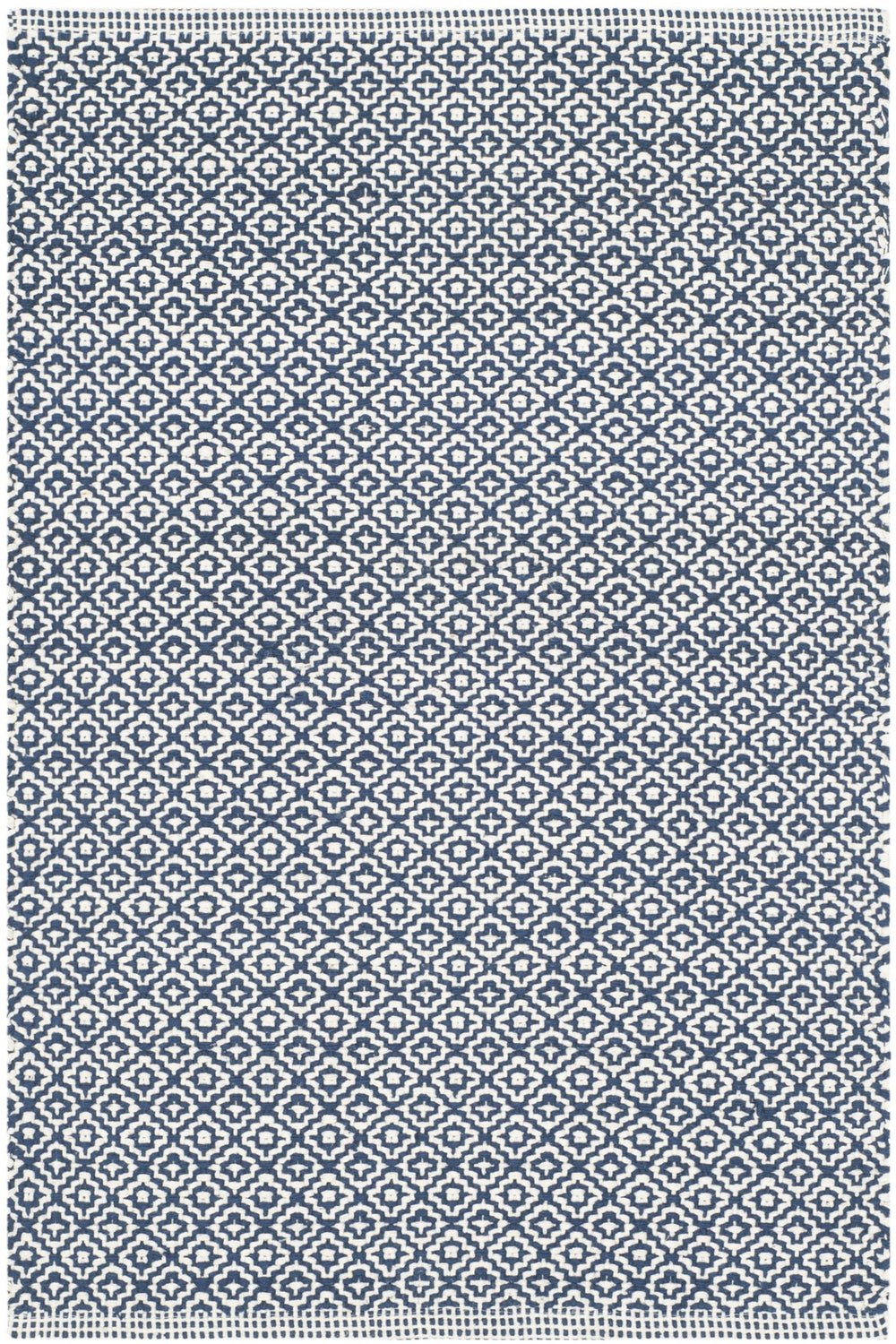 Safavieh Montauk Hand-Woven 10X14 Ivory Navy Cotton Rug — Low-Profile 1/4" Pile, Transitional Elegance For Living Spaces MTK717H-10