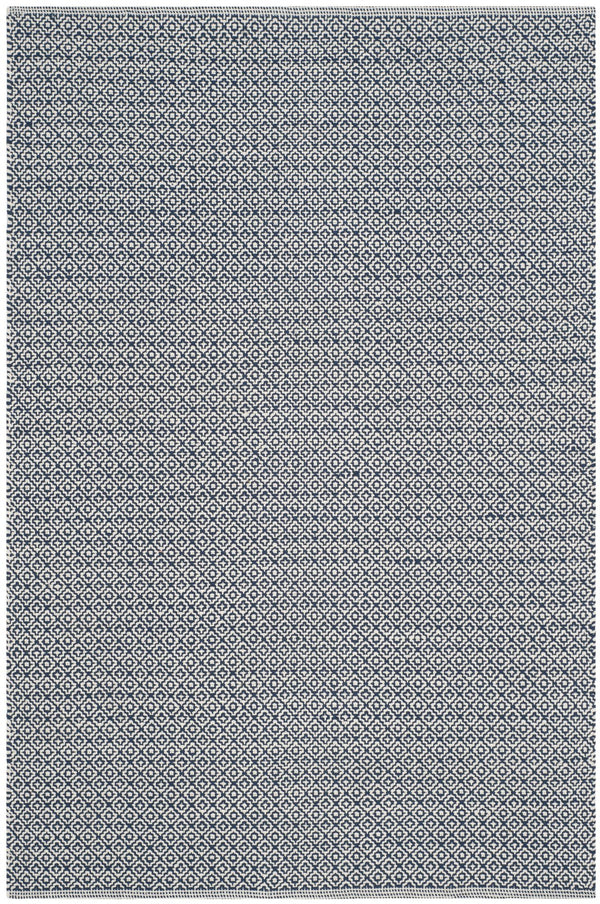 Safavieh Montauk Hand-Woven 10X14 Ivory Navy Cotton Rug — Low-Profile 1/4" Pile, Transitional Elegance For Living Spaces MTK717H-10