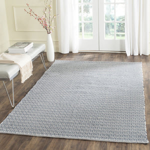 Safavieh Montauk Hand-Woven 10X14 Ivory Navy Cotton Rug — Low-Profile 1/4" Pile, Transitional Elegance For Living Spaces MTK717H-10