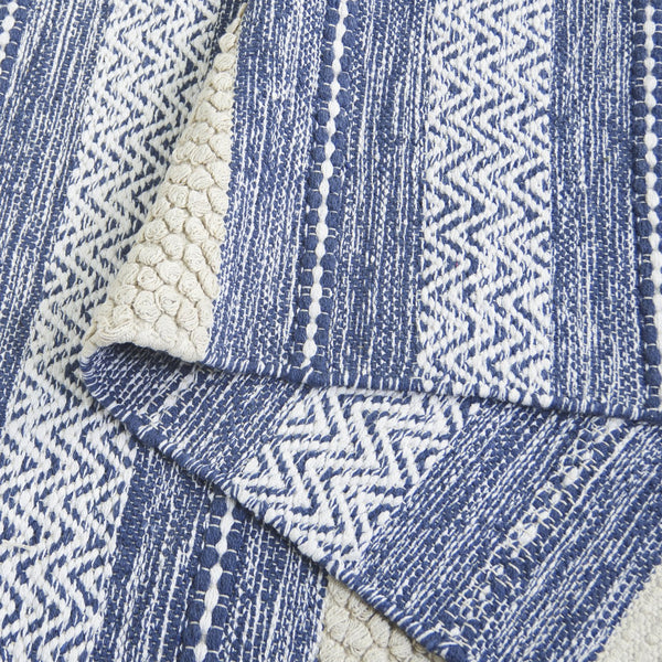 Safavieh Montauk Hand-loomed Area Rug - Luxurious Rectangle Design For Elegant Home Decor And Comfort Navy ,Ivory Cotton Mtk976n-5