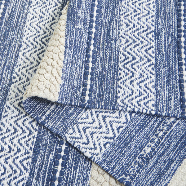 Safavieh Montauk Handloom Cotton Area Rug - Luxurious Comfort And Timeless Elegance For Your Home Decor Navy ,Ivory Cotton Mtk976n-8