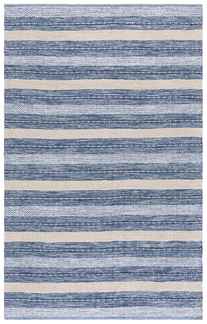 Safavieh Montauk Hand-loomed Area Rug - Luxurious Rectangle Design For Elegant Home Decor And Comfort Navy ,Ivory Cotton Mtk976n-5