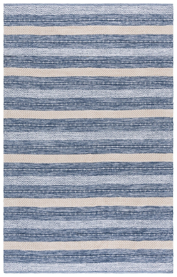 Safavieh Montauk Hand-loomed Area Rug - Luxurious Rectangle Design For Elegant Home Decor And Comfort Navy ,Ivory Cotton Mtk976n-5