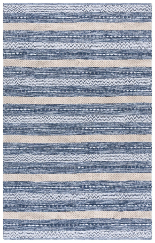 Safavieh Montauk Handloom Cotton Area Rug - Luxurious Comfort And Timeless Elegance For Your Home Decor Navy ,Ivory Cotton Mtk976n-8
