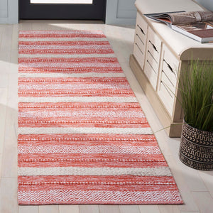 Safavieh Montauk Handloom Cotton Area Rug - Luxurious Comfort And Timeless Elegance For Your Home Decor Orange ,Ivory Cotton Mtk976p-3