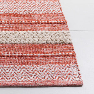 Safavieh Montauk Handloom Cotton Area Rug - Luxurious Comfort And Timeless Elegance For Your Home Decor Orange ,Ivory Cotton Mtk976p-3