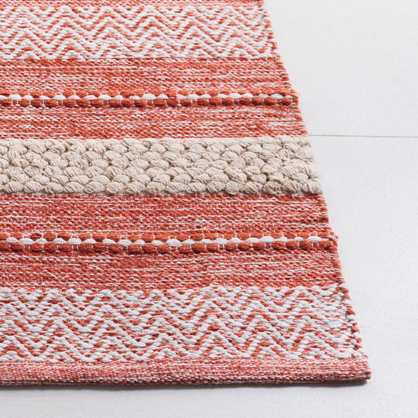 Safavieh Montauk Handloom Cotton Area Rug - Luxurious Comfort And Timeless Elegance For Your Home Decor Orange ,Ivory Cotton Mtk976p-3