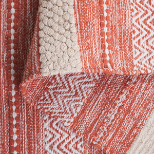 Safavieh Montauk Handloom Cotton Area Rug - Luxurious Comfort And Timeless Elegance For Your Home Decor Orange ,Ivory Cotton Mtk976p-3